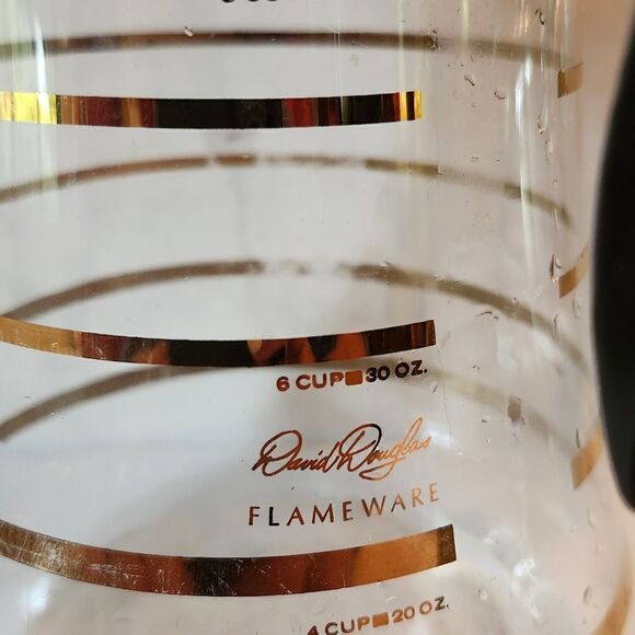 Vintage Very Good 1960s "David Douglas Flameware" 8 Cup Glass Coffee Pot Carafe - Picture 2 of 8